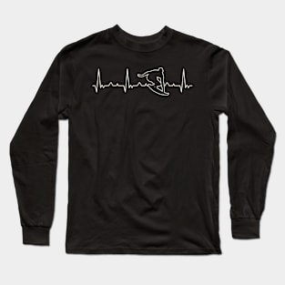 Surfing Wave. Heart. Love. EKG. Pulse. Beat. Long Sleeve T-Shirt